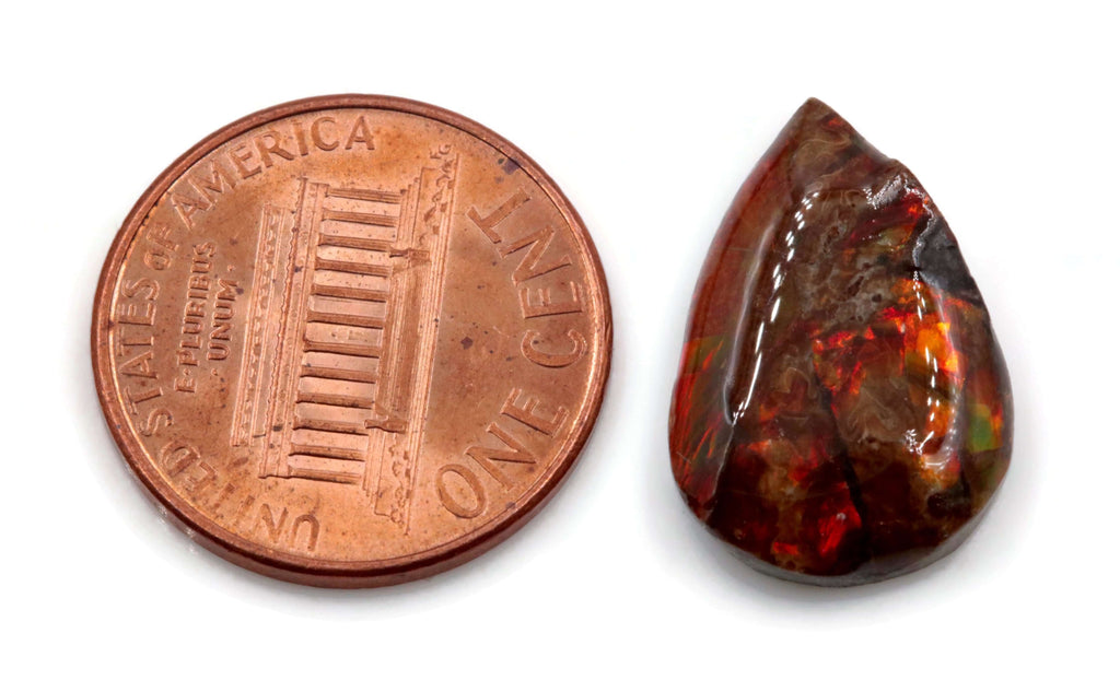 Natural Ammolite Gemstone | Cabochon Ammolite Loose Stone | Canadian Ammolite Gem | Genuine Ammolite Fancy shape 6.65CT-Ammolite-Planet Gemstones