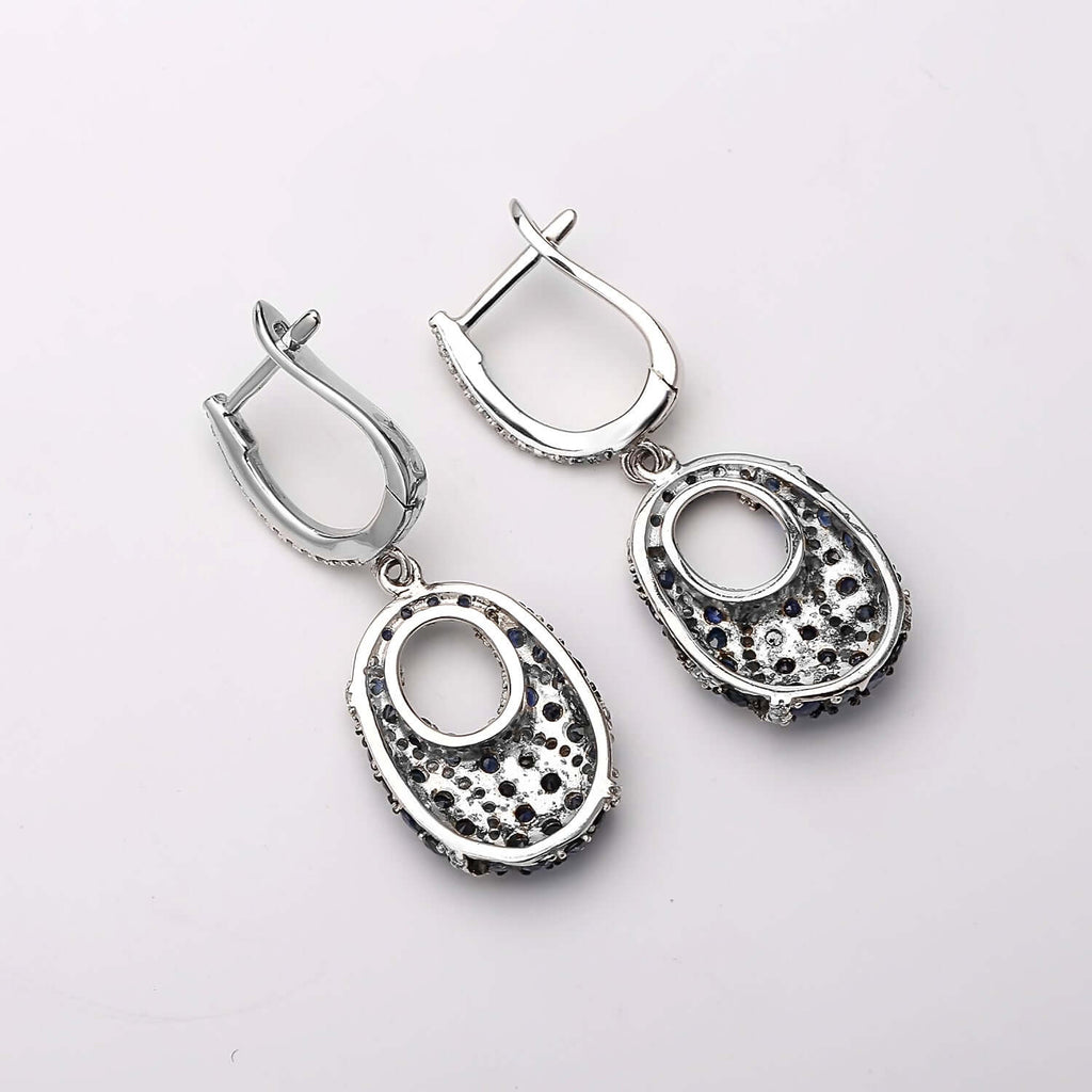 Women's Earring Sapphire Earring Sapphire unique Sterling Silver Earring Sapphire Earring promise Sapphire Earring SKU: 6142158-earrings-Planet Gemstones