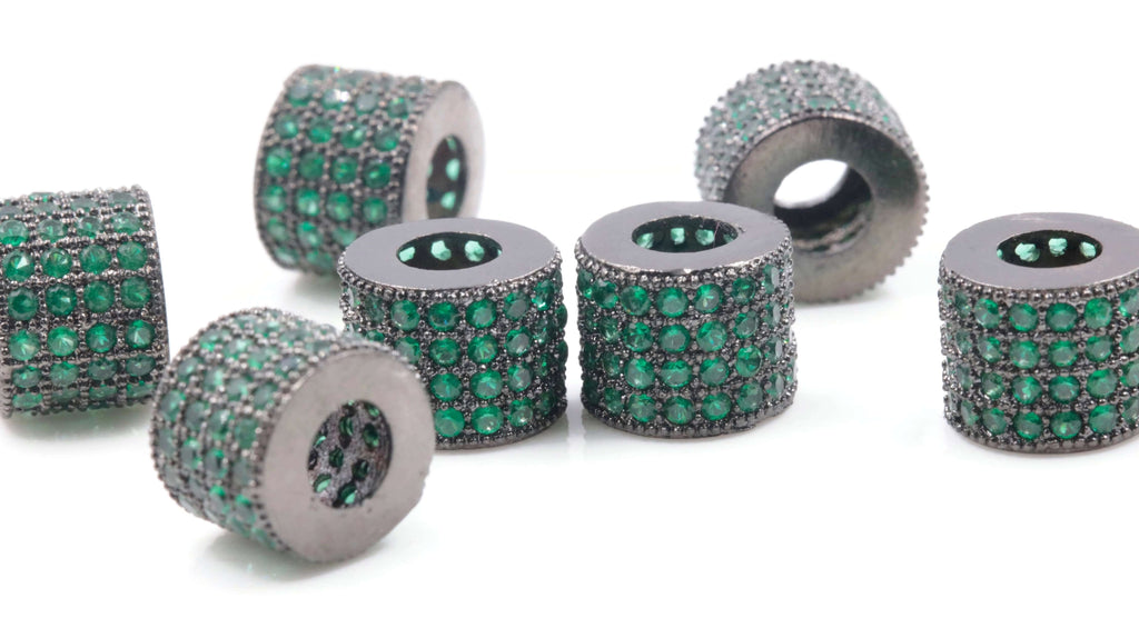 Micro Pave Beads 11x9mm-Beads-Planet Gemstones
