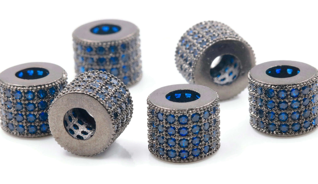 Micro Pave Beads 11x9mm-Beads-Planet Gemstones