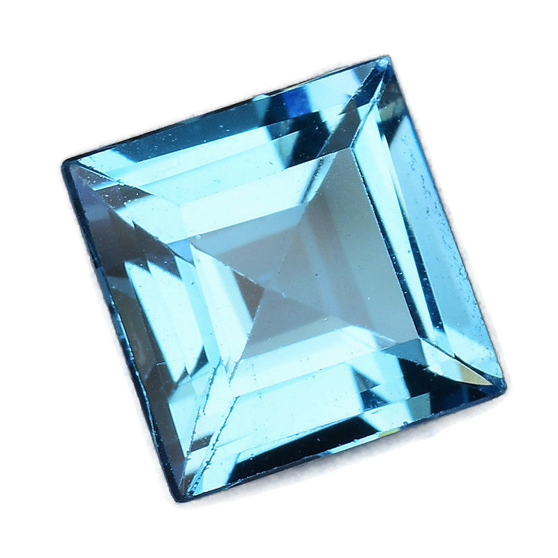 Natural Blue Topaz Gemstone Genuine Blue Topaz Faceted November Birthstone Blue Topaz Swiss Blue Topaz Square 7mm 2.03cts SKU:114489-Blue Topaz-Planet Gemstones