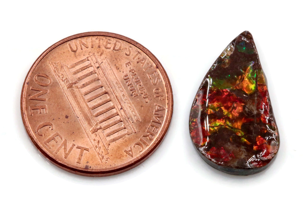 Natural Ammolite Gemstone | Cabochon Ammolite Loose Stone | Canadian Ammolite Gem | Genuine Ammolite Fancy shape 4.35CT-Ammolite-Planet Gemstones