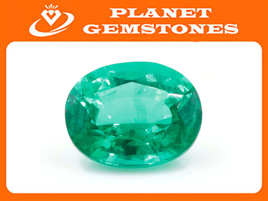 Created Emerald Colombian Emerald May Birthstone Created Emerald Emerald Gemstone Emerald Green Emerald Oval10x8 mm SKU:114539-Emerald-Planet Gemstones