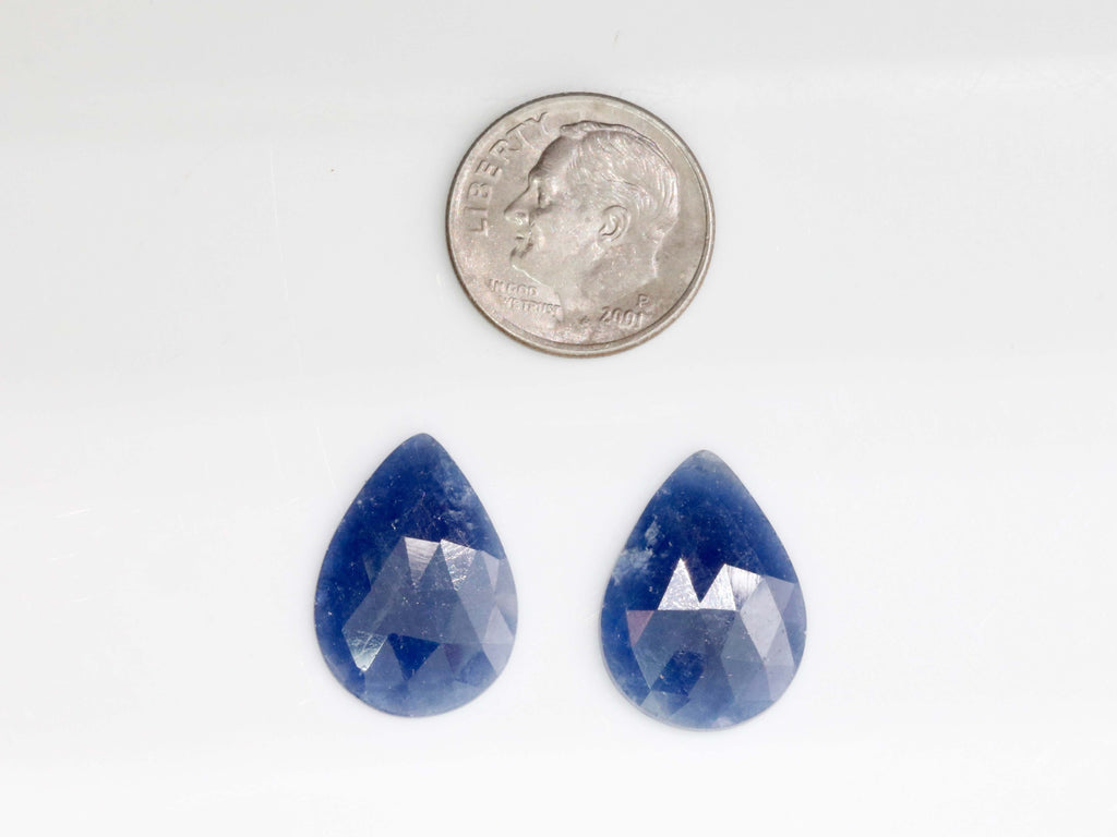 Natural Sapphire Pair Gemstone Pair Loose Sapphire Faceted Rose Cut Sapphire Pair Blue Sapphire Loose Blue Gemstone Sapphire SKU 105667-Sapphire-Planet Gemstones