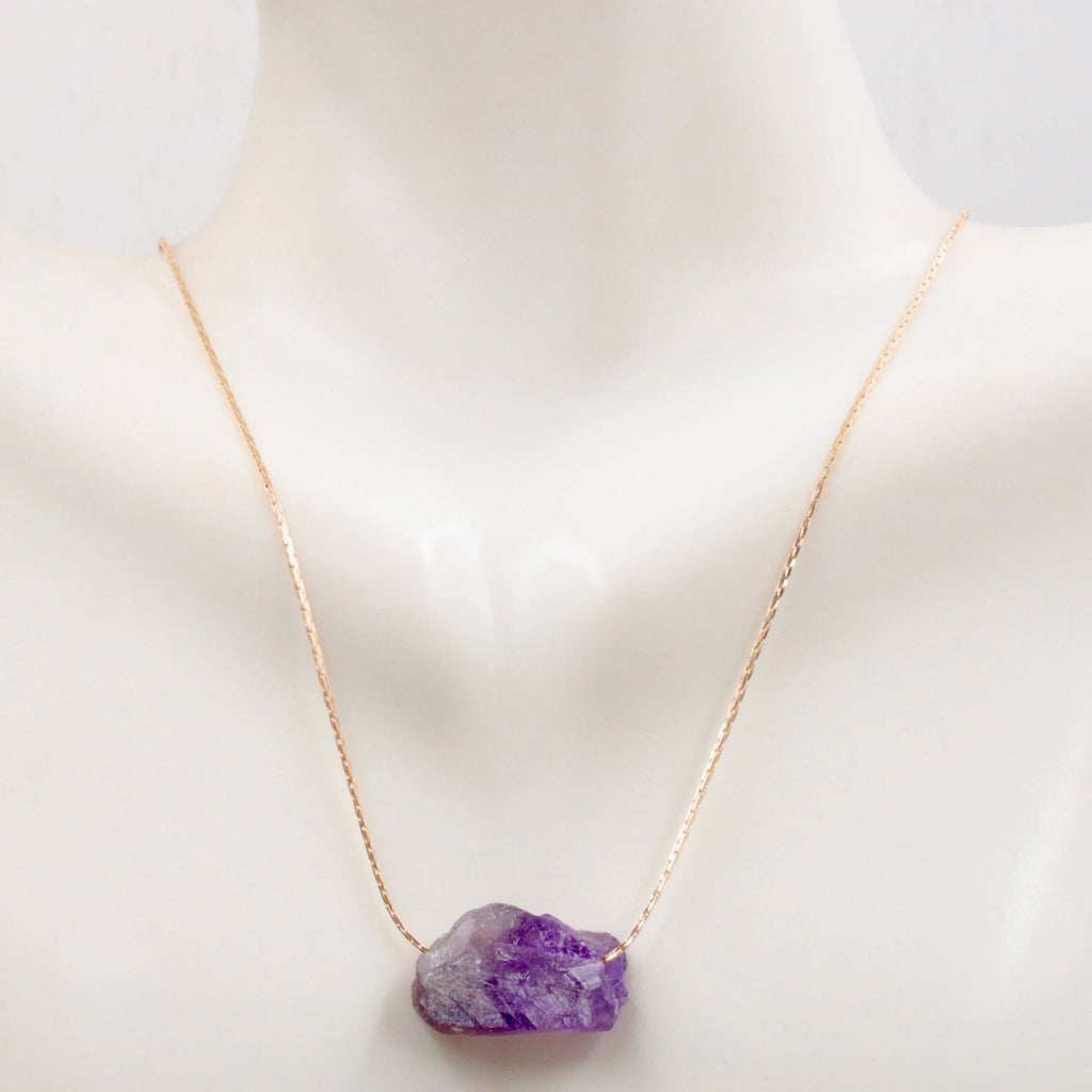 Raw Crystal Necklace Rough Stone Necklace SKU: 6142183-Jewelry-Planet Gemstones