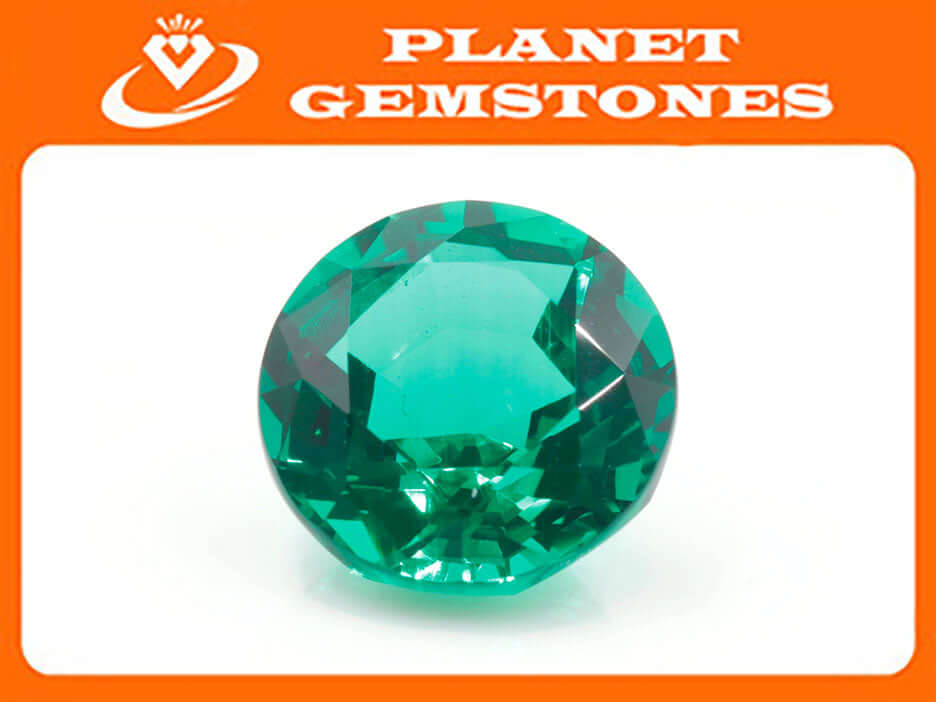 Created Emerald Loose Emerald May Birthstone Emerald Green Gemstone Emerald Green Emerald Round 8mm SKU:114546-Emerald-Planet Gemstones
