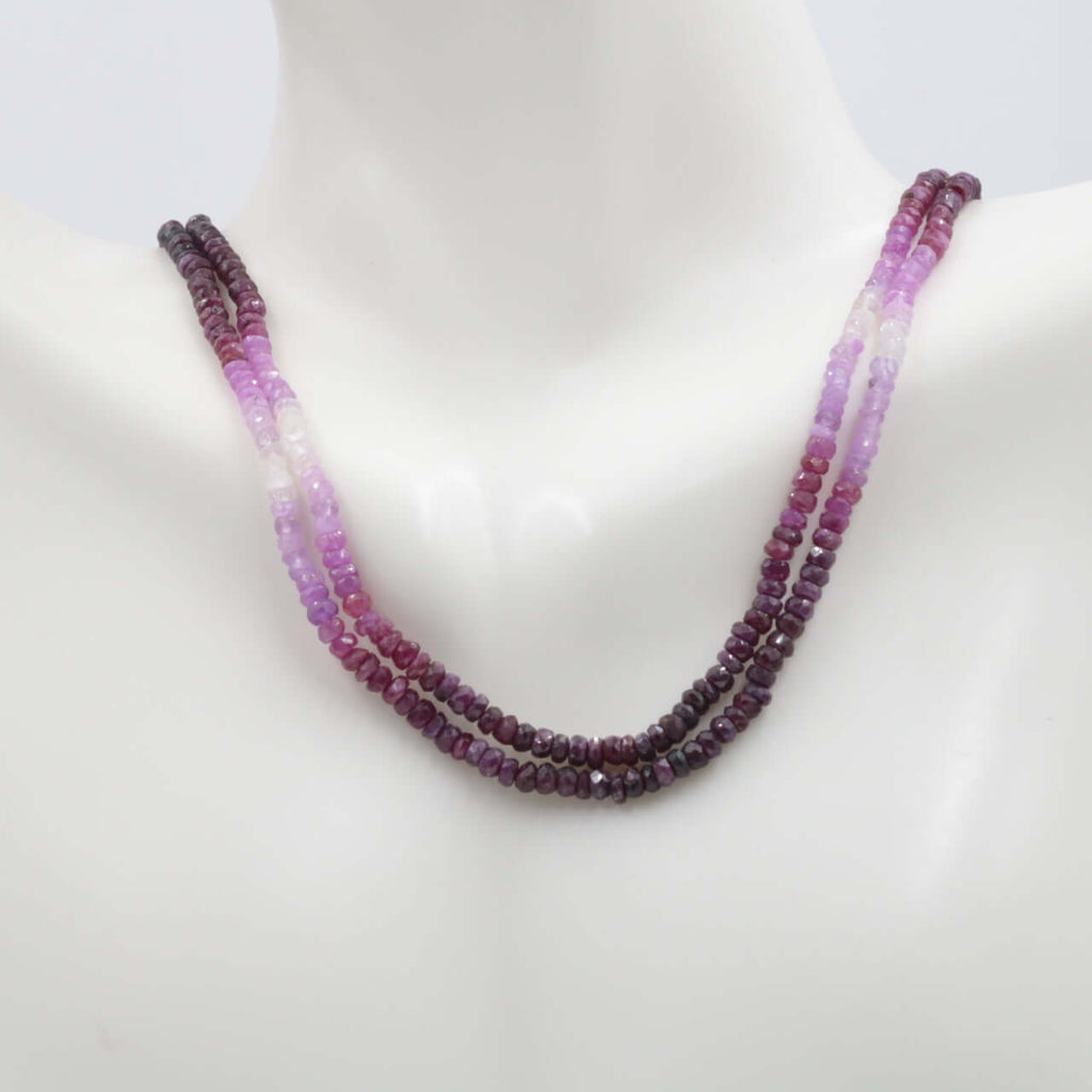 Natural Ruby Shaded Necklace 16-22 Inches Adjustable Jewelry Ruby stone Necklace Ruby Shaded RD Necklace Ruby Beads SKU: 6142599, 6142599-1-Ruby-Planet Gemstones