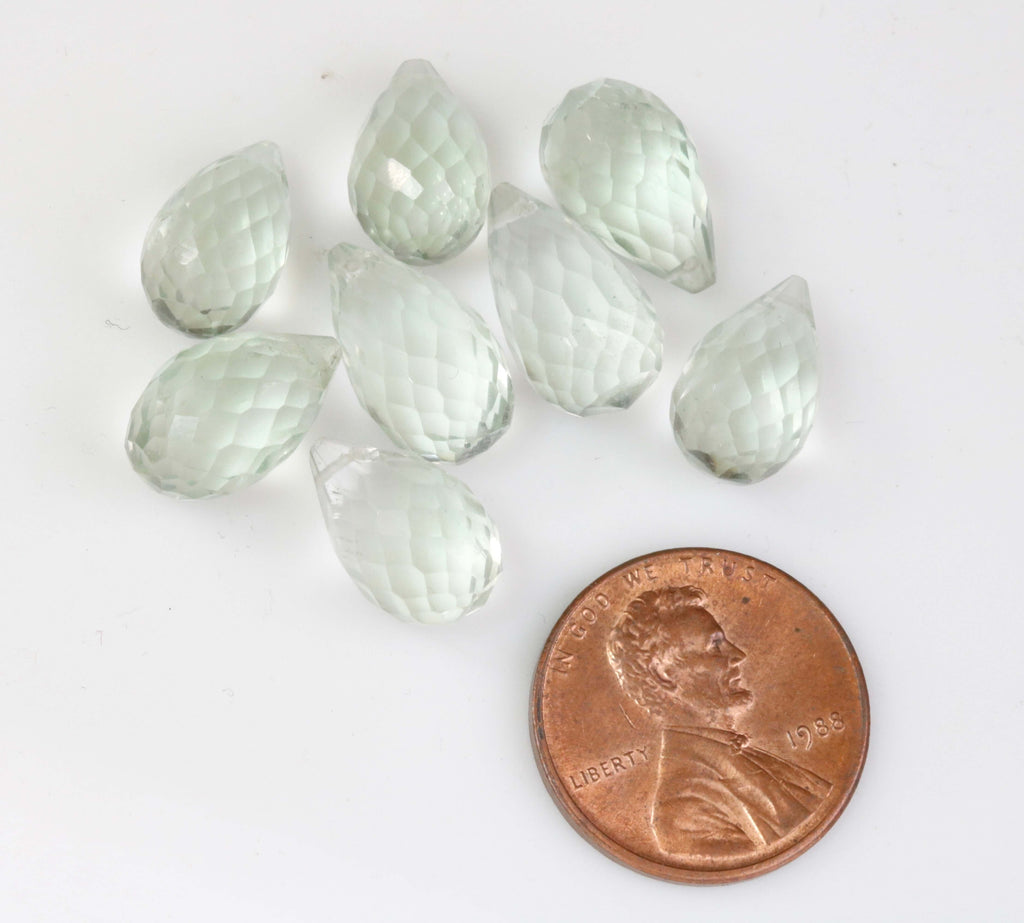 Prasiolite Drops Beads-Prasiolite-Planet Gemstones