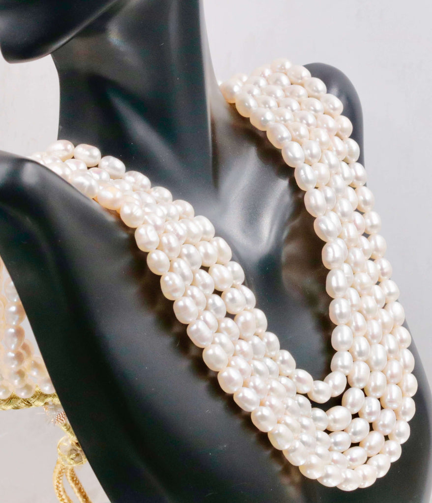 Fresh Water Pearls Necklace Cultured pearls 16-22 Inches Adjustable necklace Natural white pearl Freshwater Pearls SKU: 6142181,6142182-PEARL-Planet Gemstones