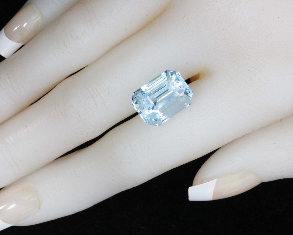 Natural Blue Aquamarine Gemstone Emerald Cut Aquamarine Genuine Aquamarine March Birthstone Loose Gem Aquamarine Stone 10.00 ct SKU 115553-Aquamarine-Planet Gemstones