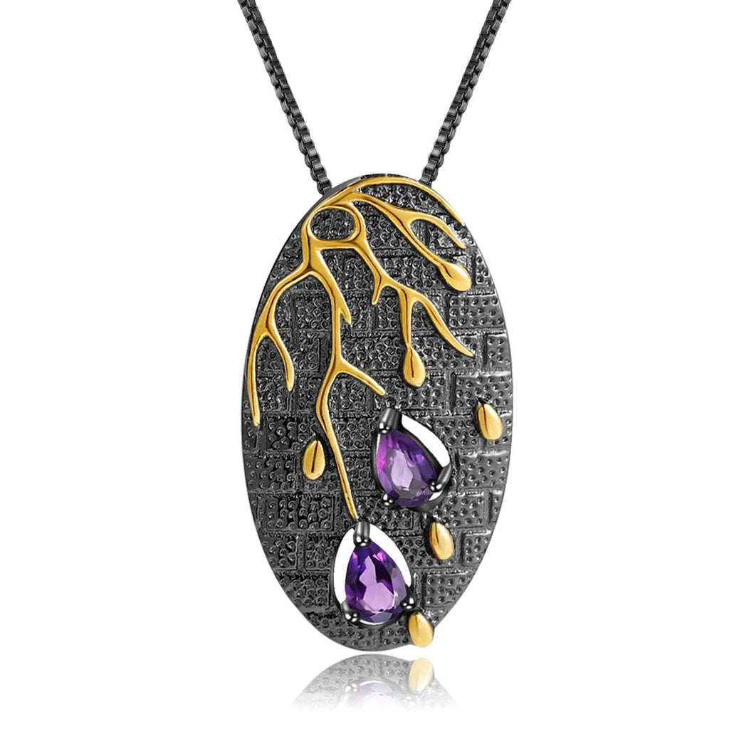 Aesthetic tree pendant necklace in genuine 925 sterling silver