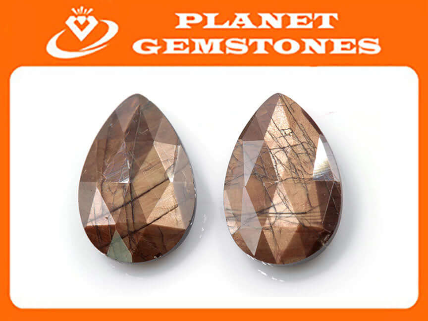 Gold Sheen Sapphire Gold Sapphire Corundum Square shape DIY jewelry Engagement Earrings 12x8mm SKU:114481-Sapphire-Planet Gemstones