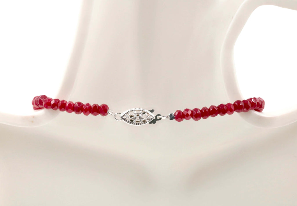 Natural Red Ruby Quartz gemstone Necklace Ruby Quartz stone Necklace Red Quartz Ruby Quartz Necklace Ruby Beads SKU: 6142168,6142169-Jade-Planet Gemstones