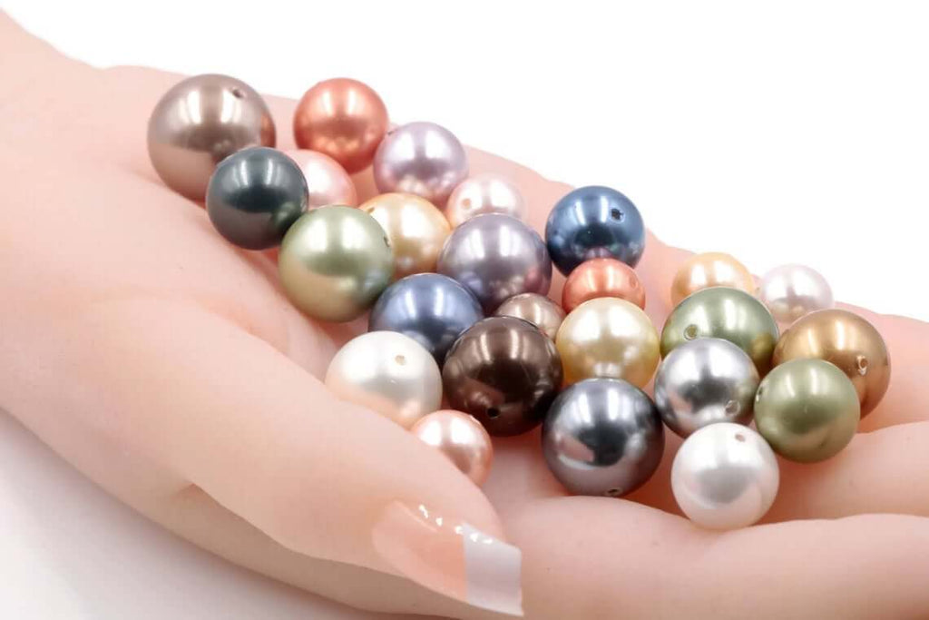 Immitation Pearls loose pearls shell pearls Gemstone Beads and Pearls 10,12mm&14mm SKU: 114501, 114502, 114503-PEARL-Planet Gemstones