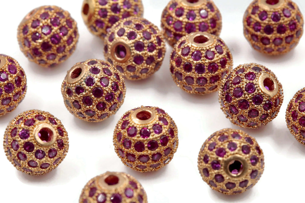 Micro Pave Beads Round 10mm-Beads-Planet Gemstones