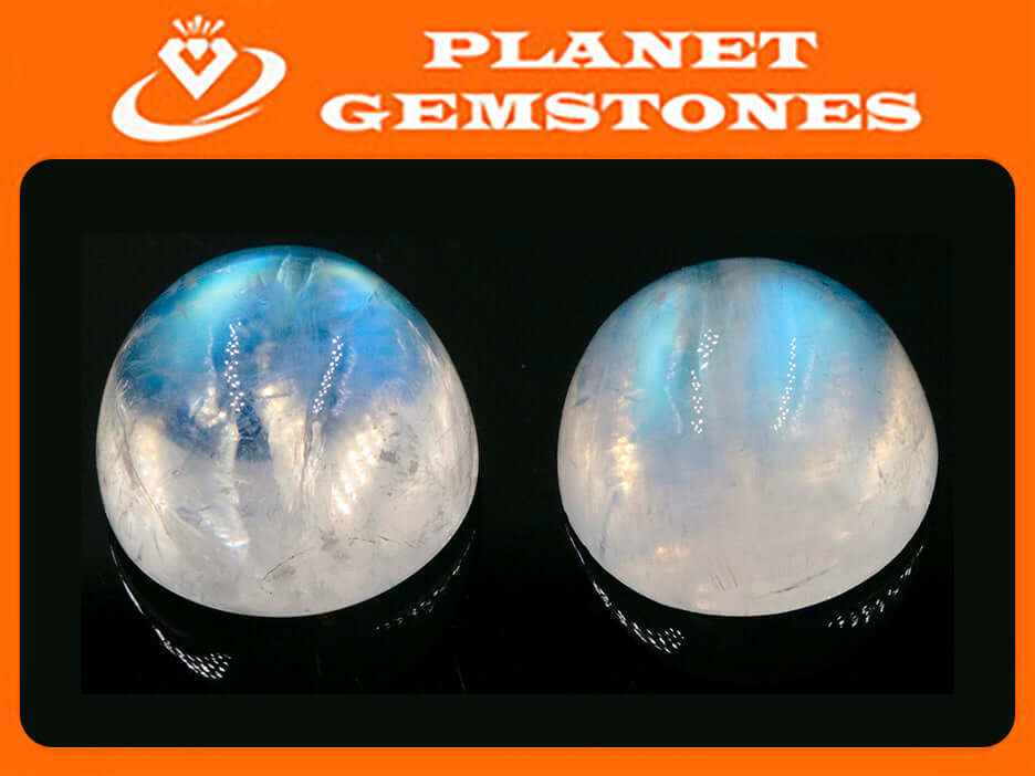 Natural Moonstone Blue moonstone Rainbow Moonstone June Birthstone Moonstone DIY jewelry Supplies Moonstone Cabs 12mm 15.74cts SKU:114592-Moonstone-Planet Gemstones