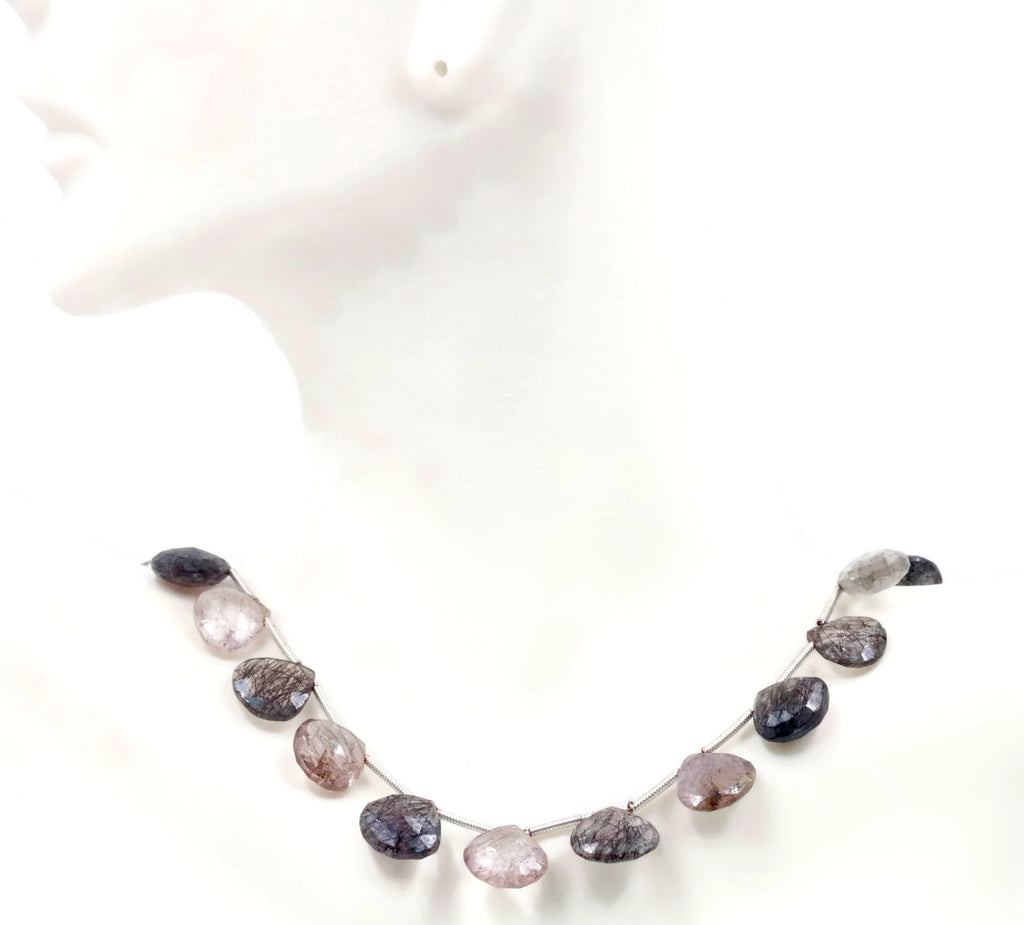 Genuine purple rutile quartz beads