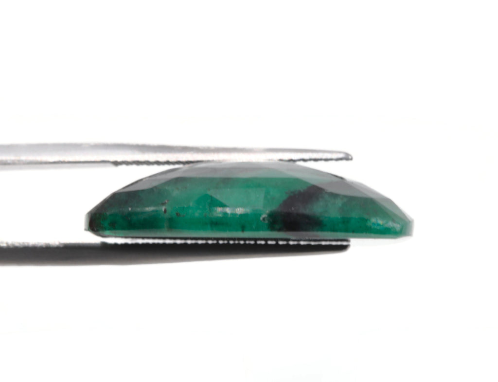 Natural Emerald Slice 28x26mm May Birthstone Emerald Green Natural Emerald Rose Cut Emerald Gemstone SKU:114519-Emerald-Planet Gemstones