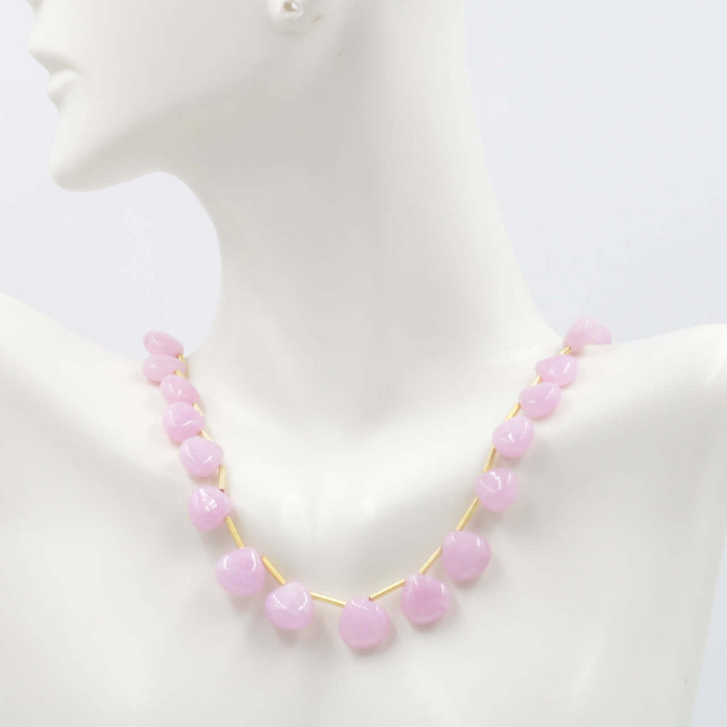 Natural Quartz gemstone Necklace Quartz Jewelry Quartz stone Necklace Quartz Heart Shaped Quartz Beads SKU:6142583, 64142581, 6142582-necklace-Planet Gemstones