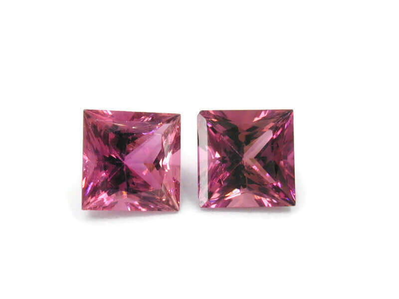 Tourmaline loose tourmaline faceted Tourmaline Pink tourmaline tourmaline stone tourmaline pair 7mm 3.36cts SKU:110084-Tourmaline-Planet Gemstones