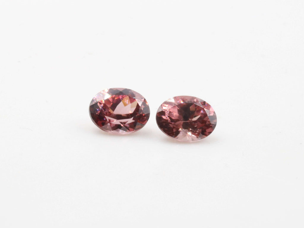 Rose Zircon Pair Natural Zircon Gemstone Pair Loose Cinnamon Zircon Gem Pink Pair Pink Zircon Gemstone Pair Loose Stones 9x7mm SKU 106387-Zircon-Planet Gemstones