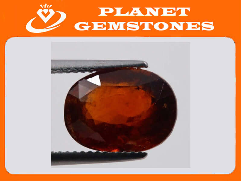 Hessonite Garnet Natural Hessonite Red Garnet Orange Garnet gemstone January Birthstone Hessonite Garnet OV 12x9mm SKU:00107593-Planet Gemstones