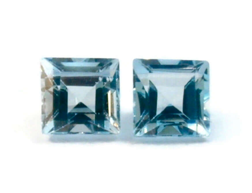 Natural Blue Topaz Gemstone Genuine Blue Topaz Faceted November Birthstone Blue Topaz Sky Blue Topaz Square 5.00mm 1.50cts SKU:114607-Blue Topaz-Planet Gemstones