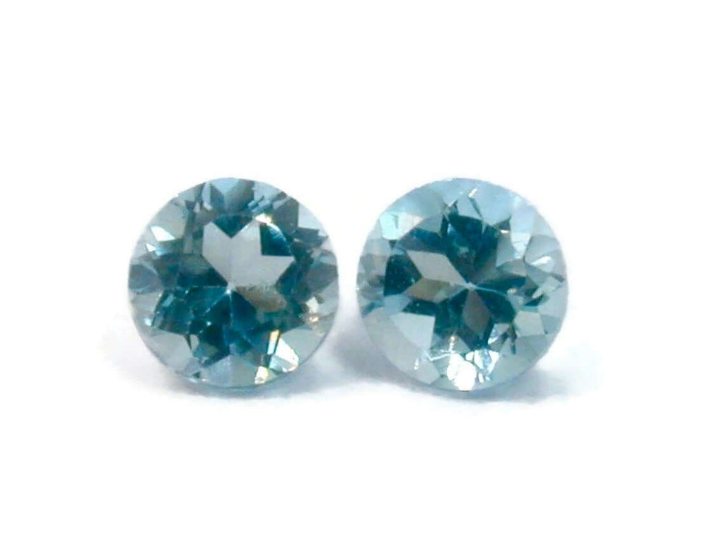 Natural Blue Topaz Gemstone Genuine Blue Topaz Faceted November Birthstone Blue Topaz Sky Blue Topaz Round 5.00 mm 1.31ct sku 114601-Blue Topaz-Planet Gemstones