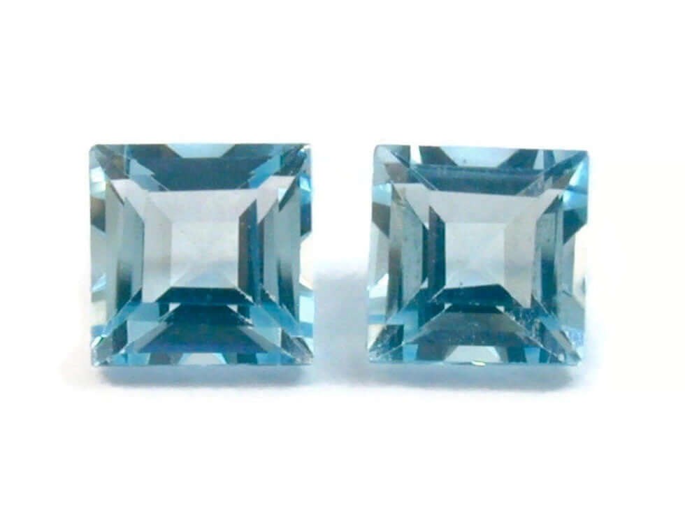 Topaz Square 6mm-Blue Topaz-Planet Gemstones
