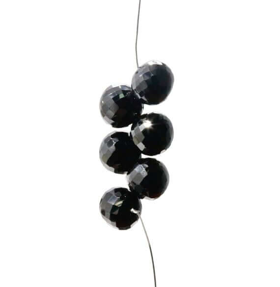 Natural black spinel briolette beads for jewelry