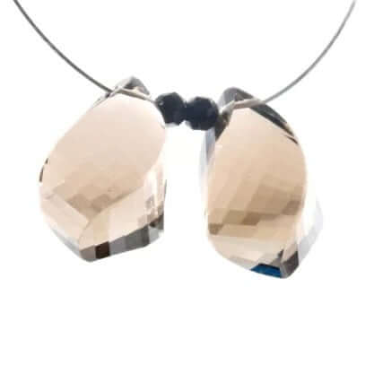 Smoky Quartz Twisted Teardrop Pair-Smoky Topaz-Planet Gemstones