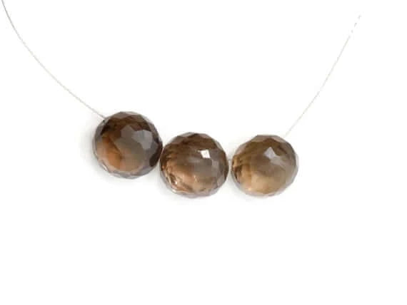 Smoky Quartz Onion Drop Beads-Smoky Topaz-Planet Gemstones