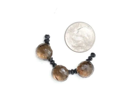 Smoky Quartz Onion Drop Beads-Smoky Topaz-Planet Gemstones