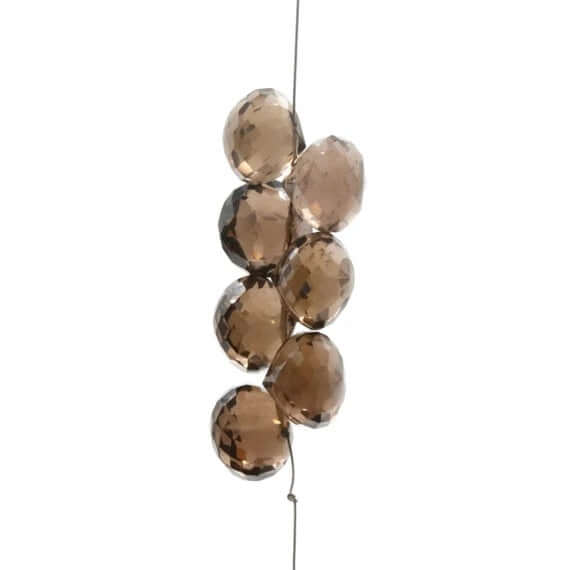 Smoky Quartz Onion Drop Beads-Smoky Topaz-Planet Gemstones