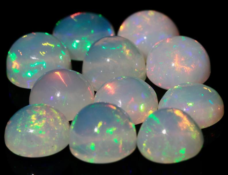 Natural Opal Ethiopian opal pair gemstones opal cabochon 4mm,5mm,6mm,7mm SKU: 114563-opal-Planet Gemstones