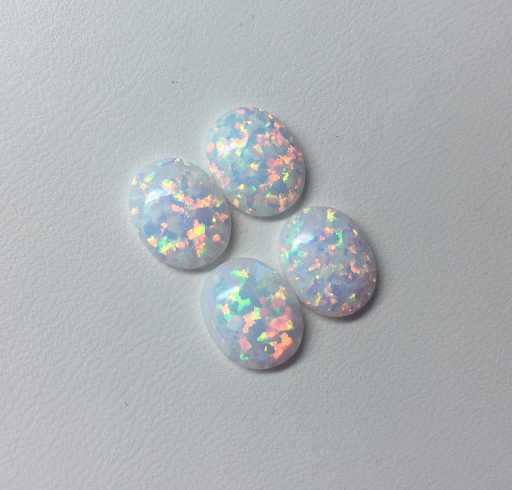 Synthetic Opals Rainbow opal Oval Shape 8x10mm, 1.18ct, SKU:00108075 DIY Jewelry Supplies-Planet Gemstones