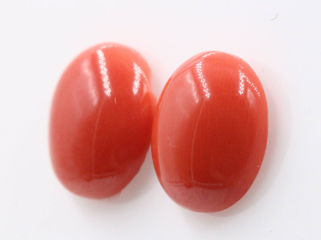Coral Pair 12x10mm-Planet Gemstones