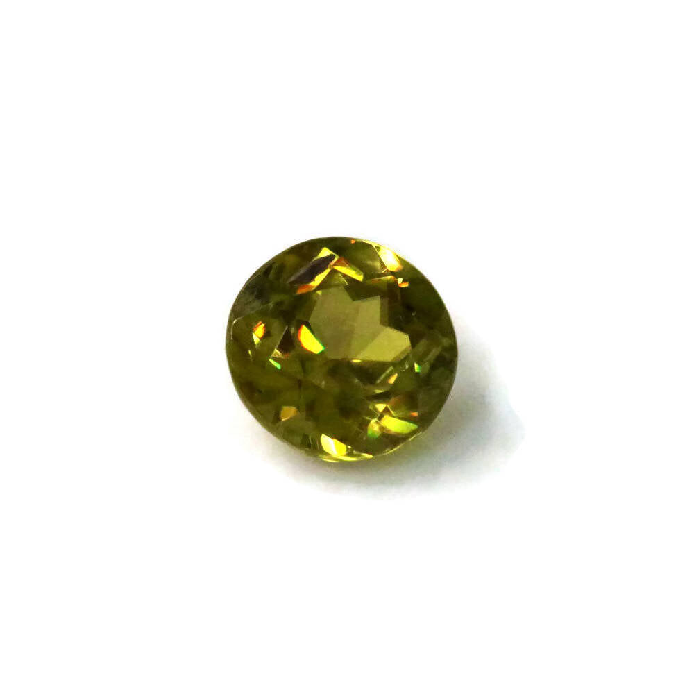 Natural Sphene Titanite Sphene Green Sphene Titanite Sphene Gemstone Green Titanite Faceted Sphene 7mm Round Sphene Loose Stone 1.50ct-Planet Gemstones