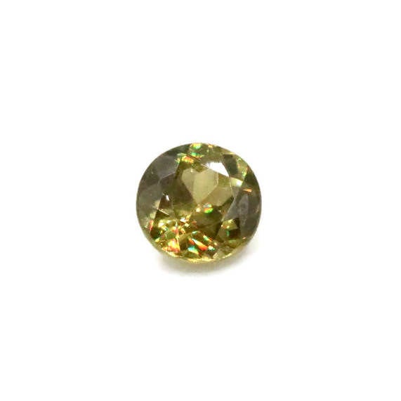 Natural Sphene Titanite Sphene Green Sphene Titanite Sphene Gemstone Green Titanite Faceted Sphene 7mm Round Sphene Loose Stone 1.50ct-Planet Gemstones