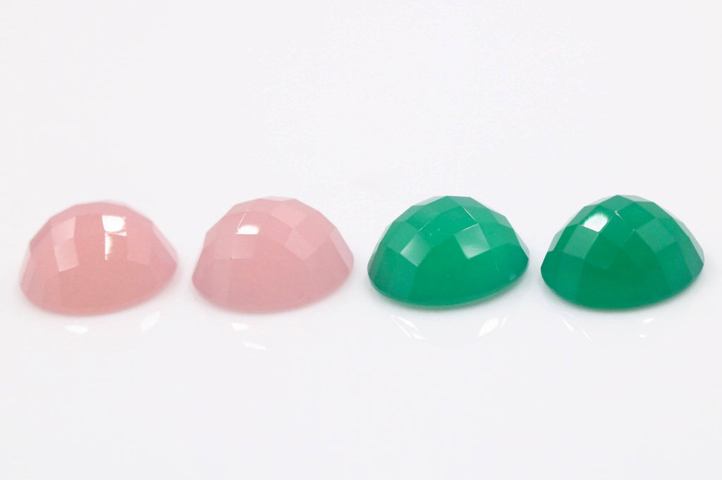 Multicolor Chalcedony Rose Cut 16mm-Planet Gemstones