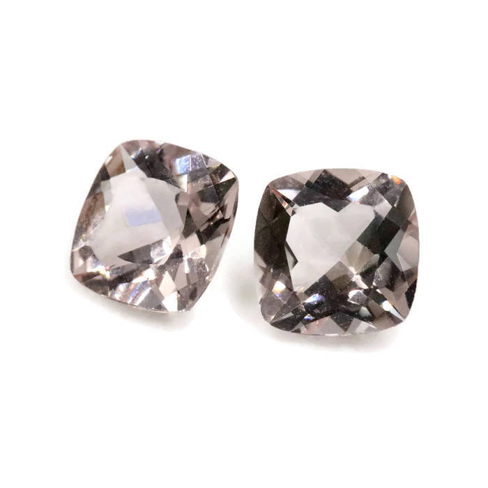 Morganite Natural Morganite Pink Morganite DIY Jewelry supplies Morganite Loose Morganite Gemstone Peach Morganite Cushion 7mm Pair 2.61ct-Planet Gemstones