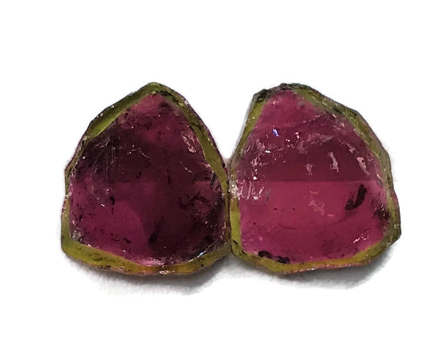 Natural Tourmaline Watermelon Tourmaline DIY Jewelry Supply Black Tourmaline Pink Tourmaline October Birthstone 19.20ct 18 x 15 x 3-Tourmaline-Planet Gemstones