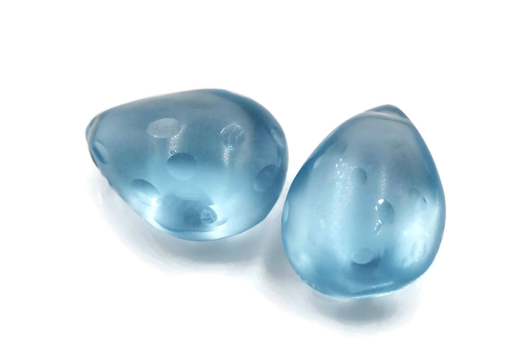 Natural Blue Topaz Gemstone Genuine Blue Topaz November Birthstone DIY Jewelry Supply Loose Blue Topaz , 18x13mm beads drop-Planet Gemstones
