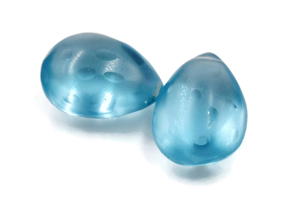 Natural Blue Topaz Gemstone Genuine Blue Topaz November Birthstone DIY Jewelry Supply Loose Blue Topaz , 18x13mm beads drop-Planet Gemstones