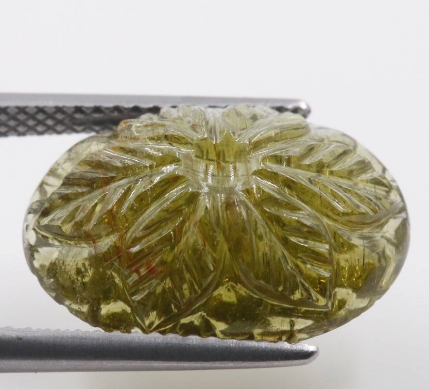Natural Tourmaline Green Black Tourmaline Tourmaline October Birthstone Black TourmalineDIY Tourmaline Carved loose 9.93ct 17x13mm-Tourmaline-Planet Gemstones
