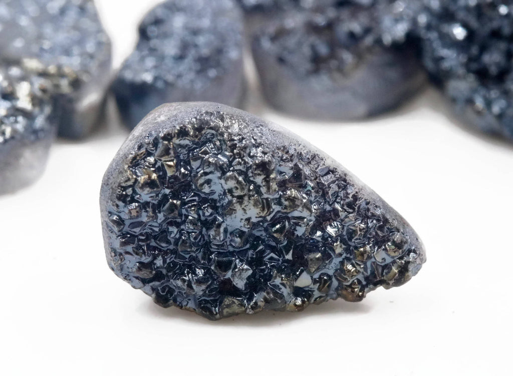 Natural Druzy Gemstone druzy stone loose gemstone druzy stone druzy cabochon Druzy Black Stone 23x14mm DIY Jewelry 7983 DIY Jewelry Supplies-Planet Gemstones