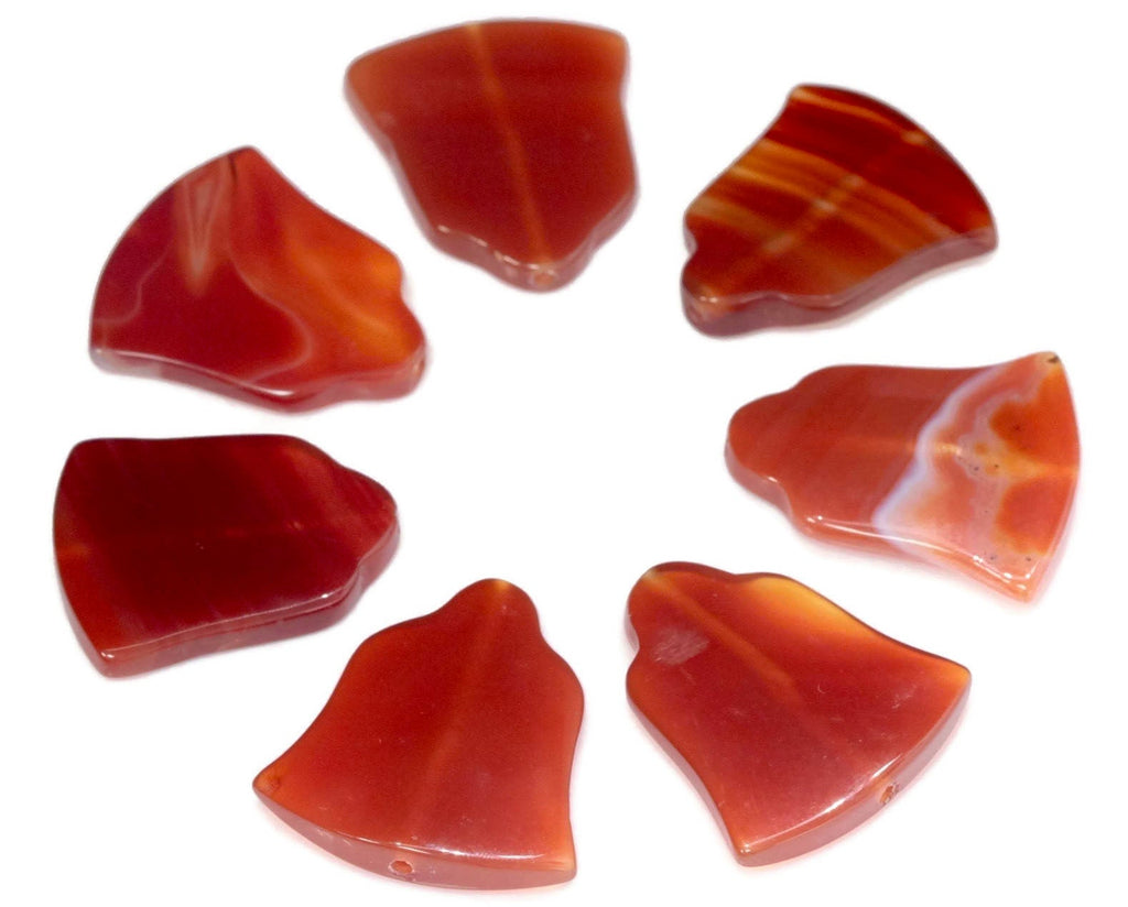 Natural Carnelian Gemstone red orange carnelian gem genuine carnelian DIY Jewelry 3 Matched Pairs, 32x28mm, Bell shape DIY Jewelry Supplies-Planet Gemstones