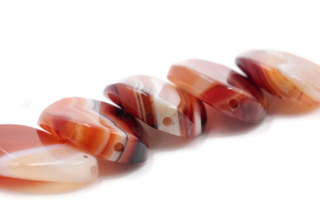 Natural Agate Natural Agate Bead Agate Gemstone Loose Agate Beads DIY Jewelry Red Agate 3 Matching Pairs of Red AGATE 30x23mm-Planet Gemstones