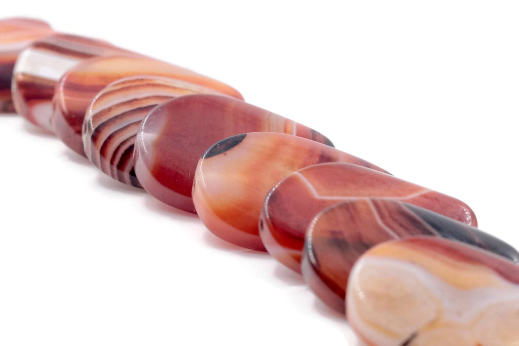 Natural Agate Natural Agate Bead Agate Gemstone Loose Agate Beads DIY Jewelry Red Agate 3 Matching Pairs of Red AGATE 30x23mm-Planet Gemstones