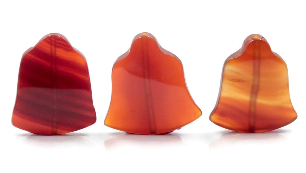 Natural Carnelian Gemstone red orange carnelian gem genuine carnelian DIY Jewelry 3 Matched Pairs, 32x28mm, Bell shape DIY Jewelry Supplies-Planet Gemstones